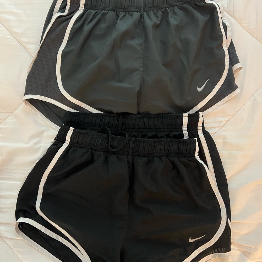 Nike Dri-fit Women's Black and Gray Running Shorts (XS)